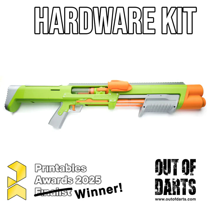 Sillybutts Breacher Hardware Kit - Out of Darts 3D Printed Foam Dart Blaster