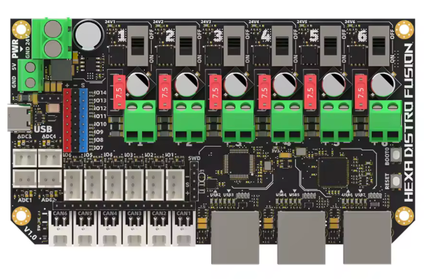 FYSETC Hex Distro Fusion PCB - USB / CAN Bus Expansion Hub