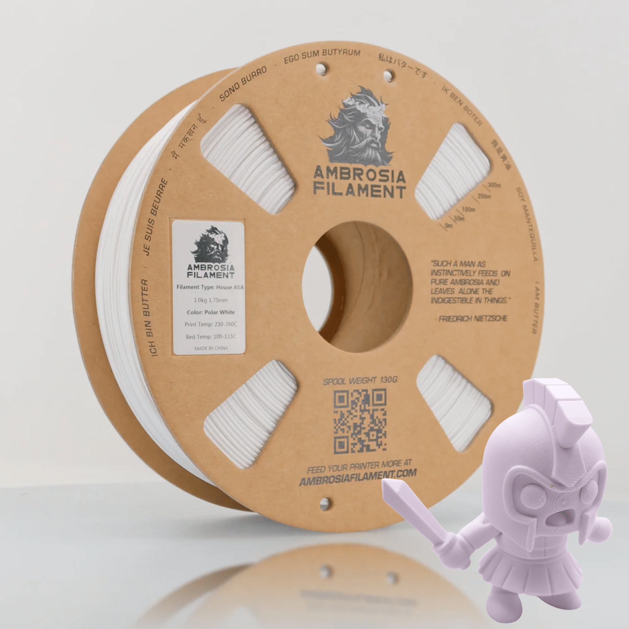AMBROSIA ASA Filament of the Gods - 1KG Bambu AMS Friendly Cardboard Spools Premium 3D Printing Filament House ASA - West3D 3D Printing Supplies - AMBROSIA FILAMENT