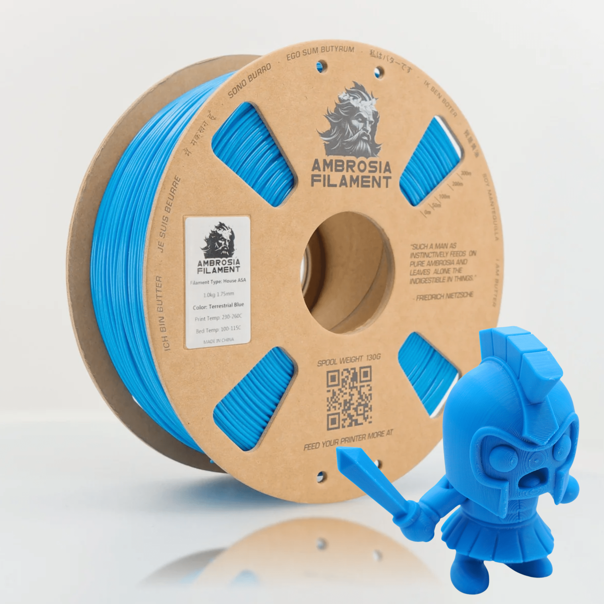 AMBROSIA ASA Filament of the Gods - 1KG Bambu AMS Friendly Cardboard Spools Premium 3D Printing Filament House ASA - West3D 3D Printing Supplies - AMBROSIA FILAMENT