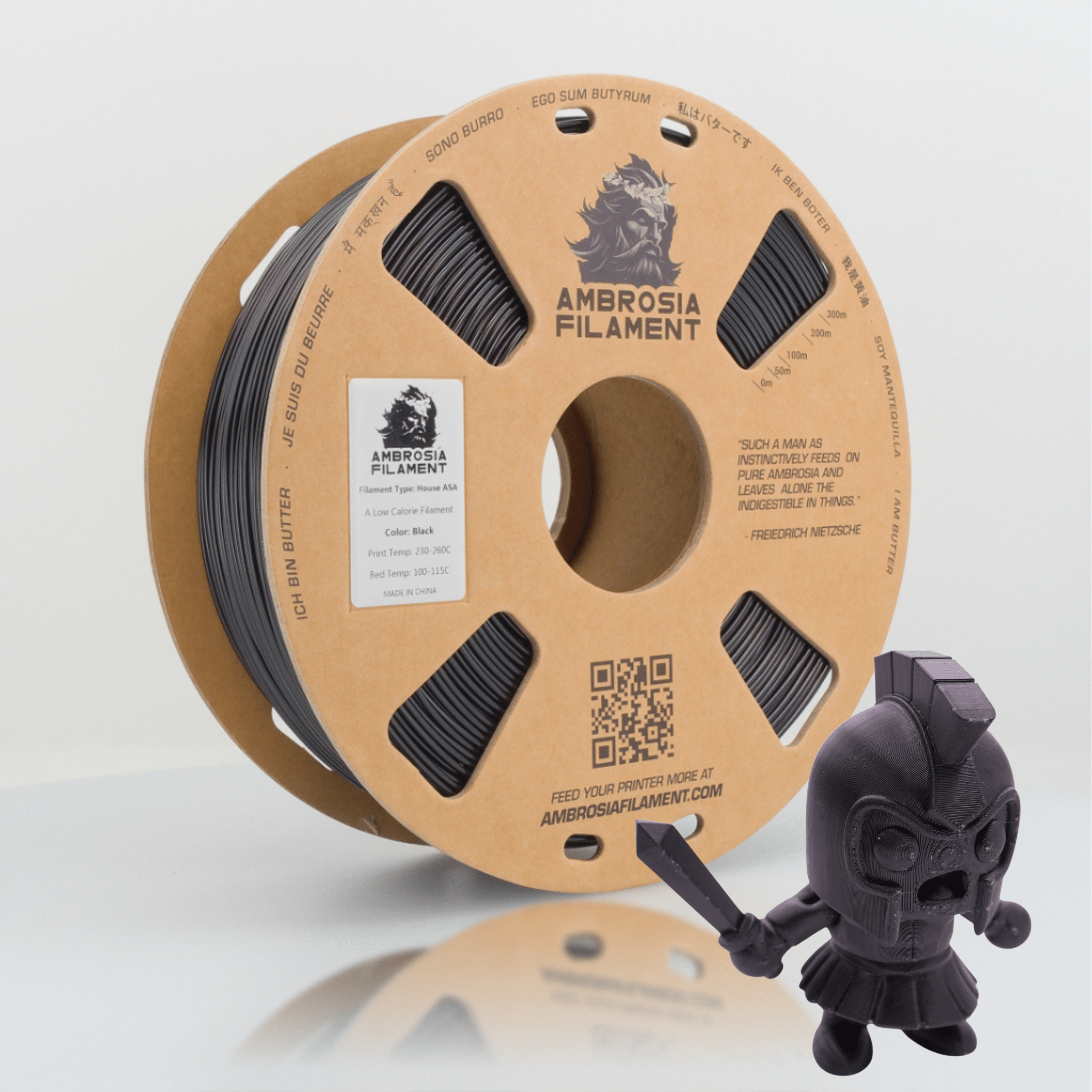AMBROSIA ASA Filament of the Gods - 1KG Bambu AMS Friendly Cardboard Spools Premium 3D Printing Filament House ASA - West3D 3D Printing Supplies - AMBROSIA FILAMENT
