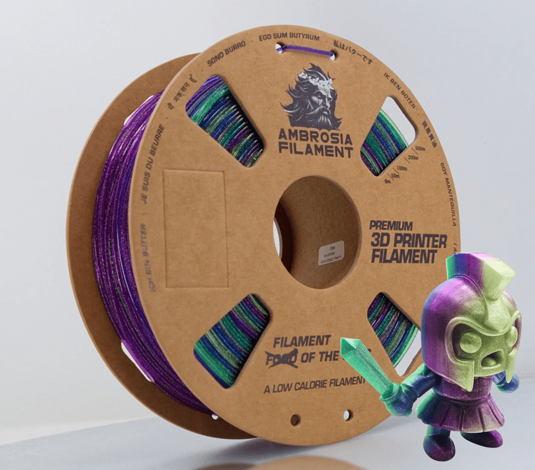 AMBROSIA ASA Galactic Filament of the Gods (Glitter / Sparkle) - 1KG Bambu AMS Friendly Cardboard Spools Premium 3D Printing Filament - West3D 3D Printing Supplies - AMBROSIA FILAMENT