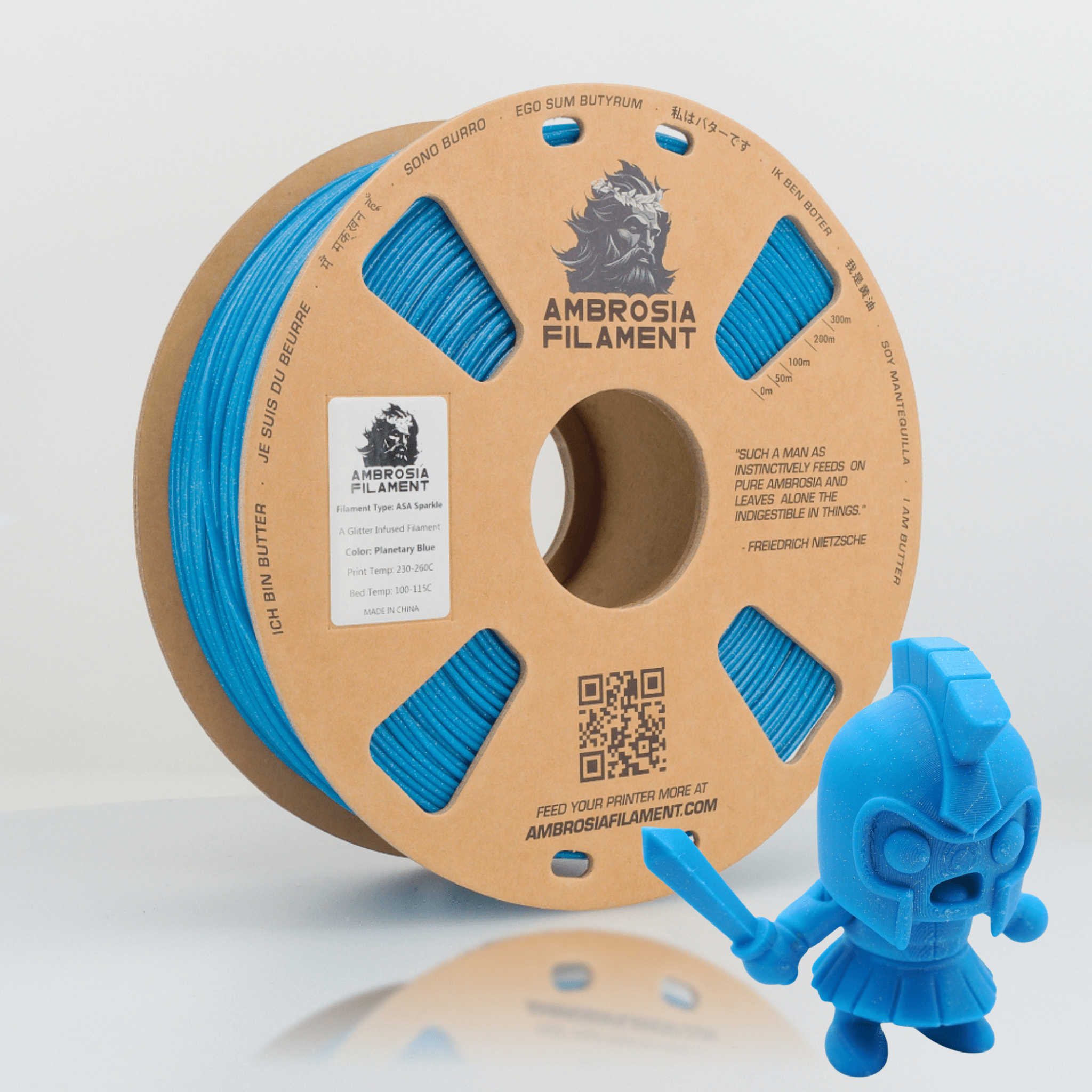 AMBROSIA ASA Galactic Filament of the Gods (Glitter / Sparkle) - 1KG Bambu AMS Friendly Cardboard Spools Premium 3D Printing Filament - West3D 3D Printing Supplies - AMBROSIA FILAMENT