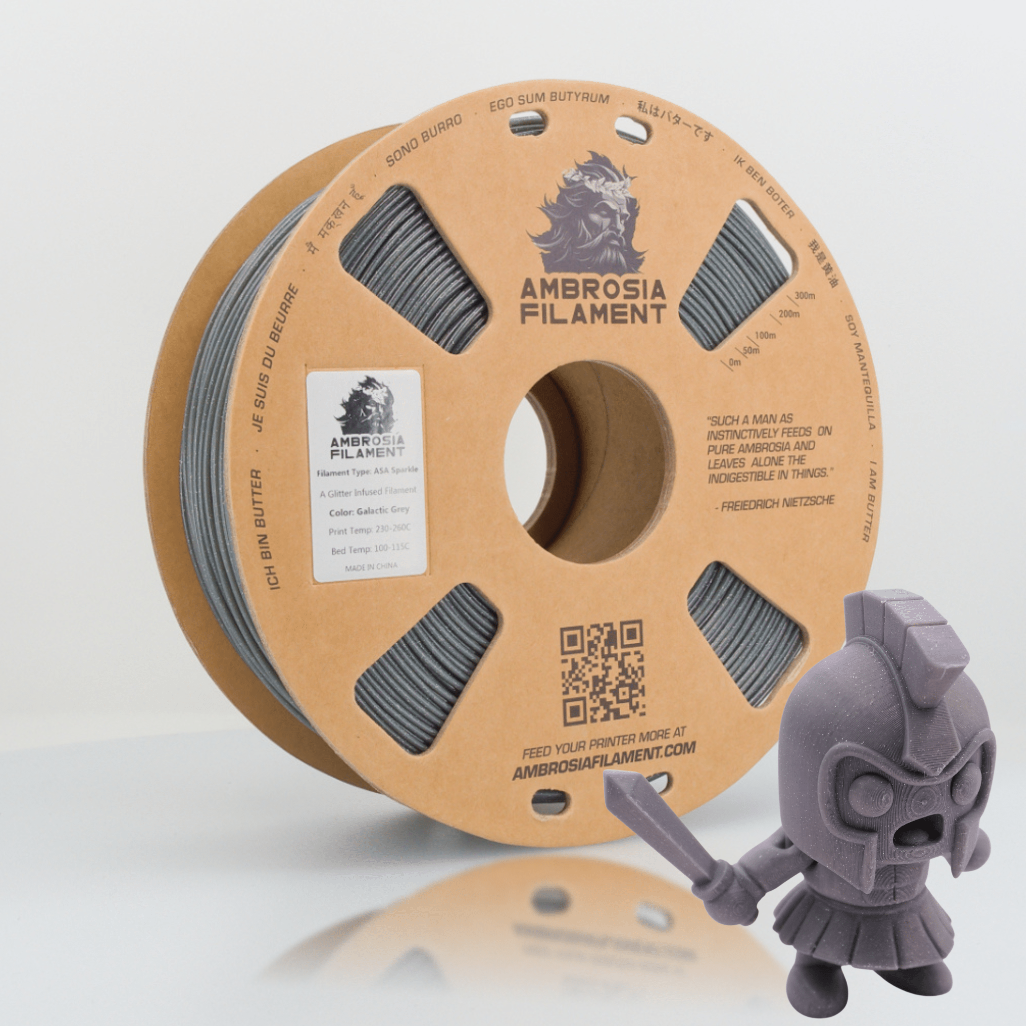 AMBROSIA ASA Galactic Filament of the Gods (Glitter / Sparkle) - 1KG Bambu AMS Friendly Cardboard Spools Premium 3D Printing Filament - West3D 3D Printing Supplies - AMBROSIA FILAMENT