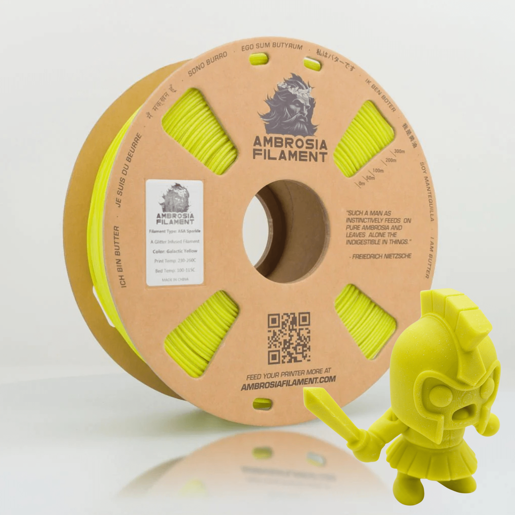 AMBROSIA ASA Galactic Filament of the Gods (Glitter / Sparkle) - 1KG Bambu AMS Friendly Cardboard Spools Premium 3D Printing Filament - West3D 3D Printing Supplies - AMBROSIA FILAMENT