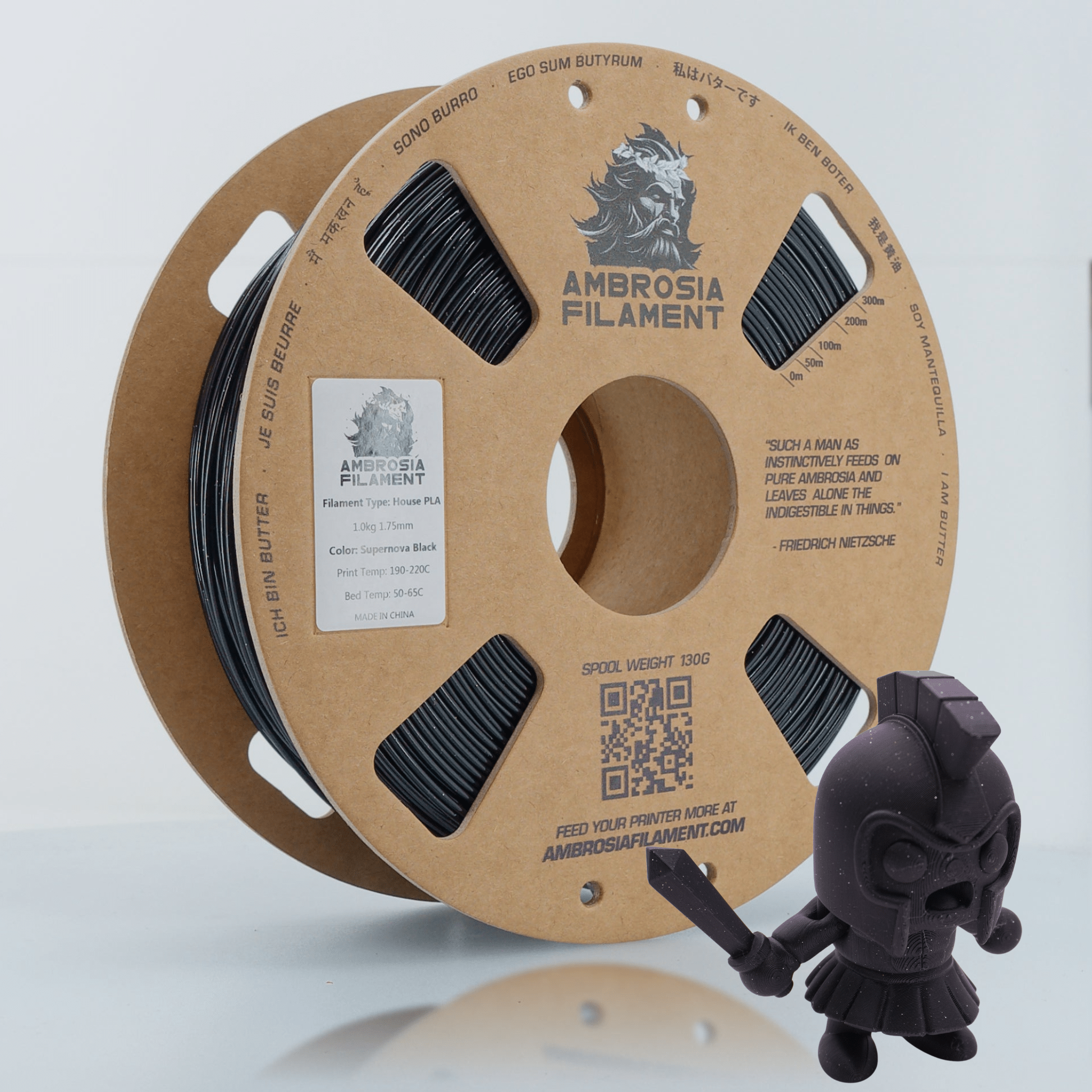 AMBROSIA Galactic (Sparkle) PLA Filament of the Gods - 1KG Bambu AMS Friendly Cardboard Spools Premium 3D Printing Filament - West3D 3D Printing Supplies - AMBROSIA FILAMENT