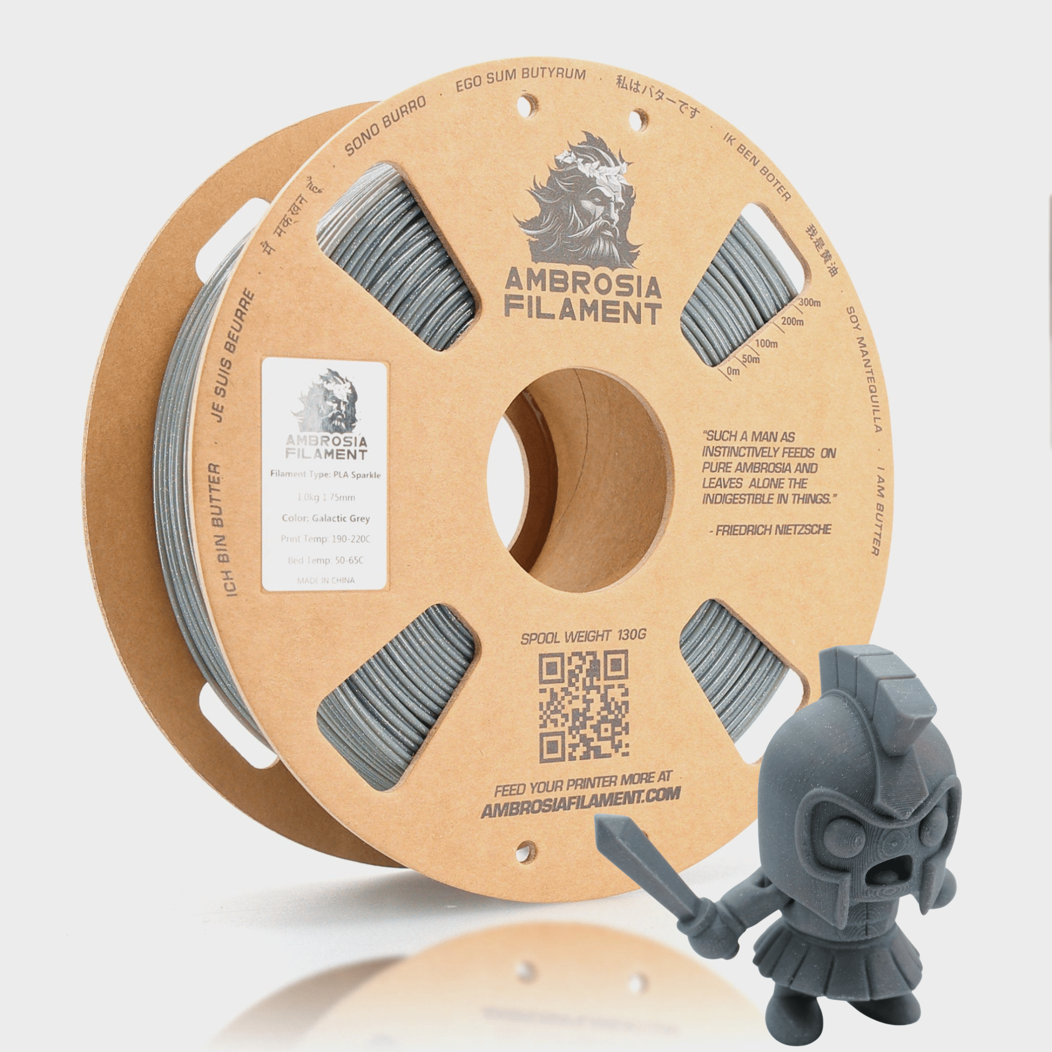 AMBROSIA Galactic (Sparkle) PLA Filament of the Gods - 1KG Bambu AMS Friendly Cardboard Spools Premium 3D Printing Filament - West3D 3D Printing Supplies - AMBROSIA FILAMENT