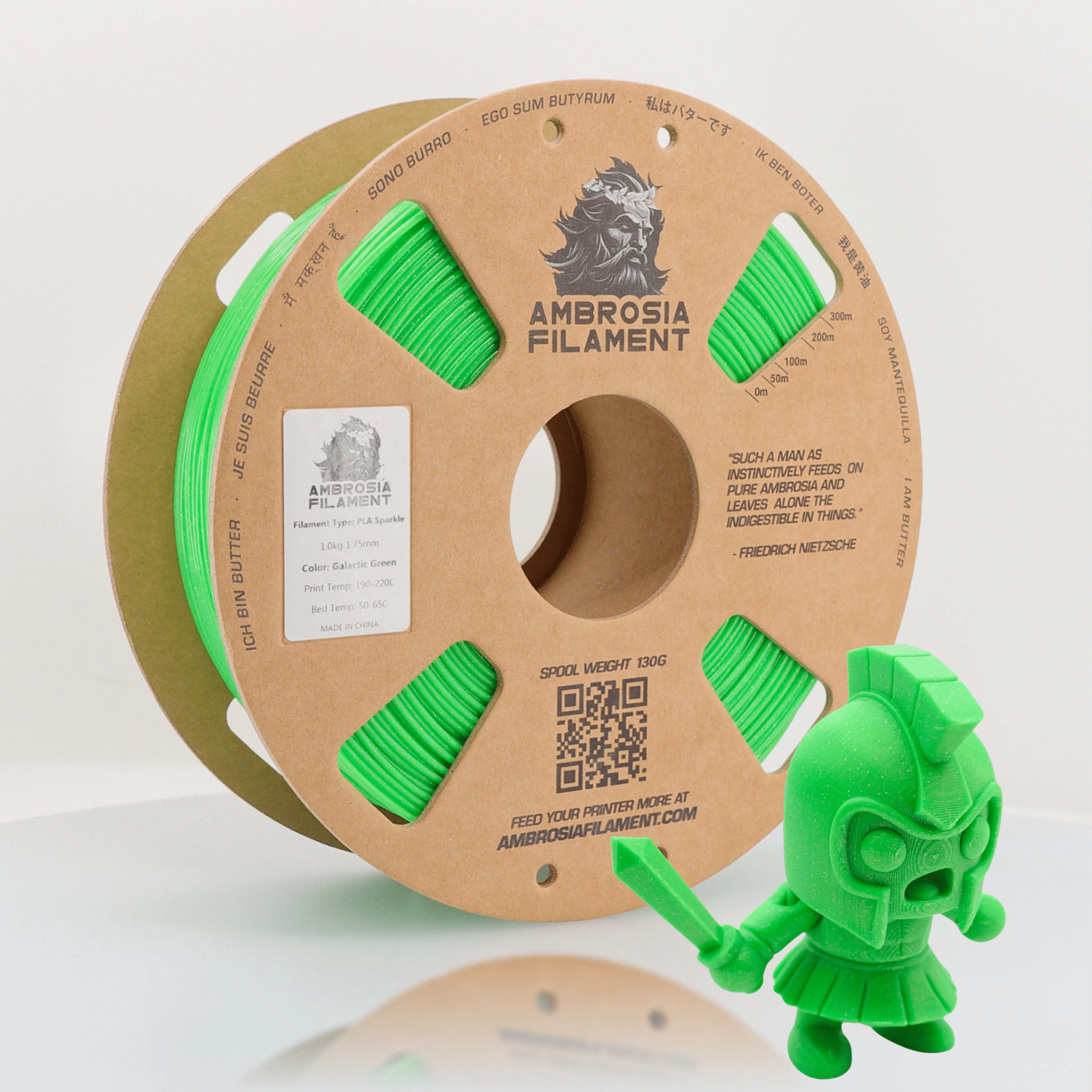 AMBROSIA Galactic (Sparkle) PLA Filament of the Gods - 1KG Bambu AMS Friendly Cardboard Spools Premium 3D Printing Filament - West3D 3D Printing Supplies - AMBROSIA FILAMENT