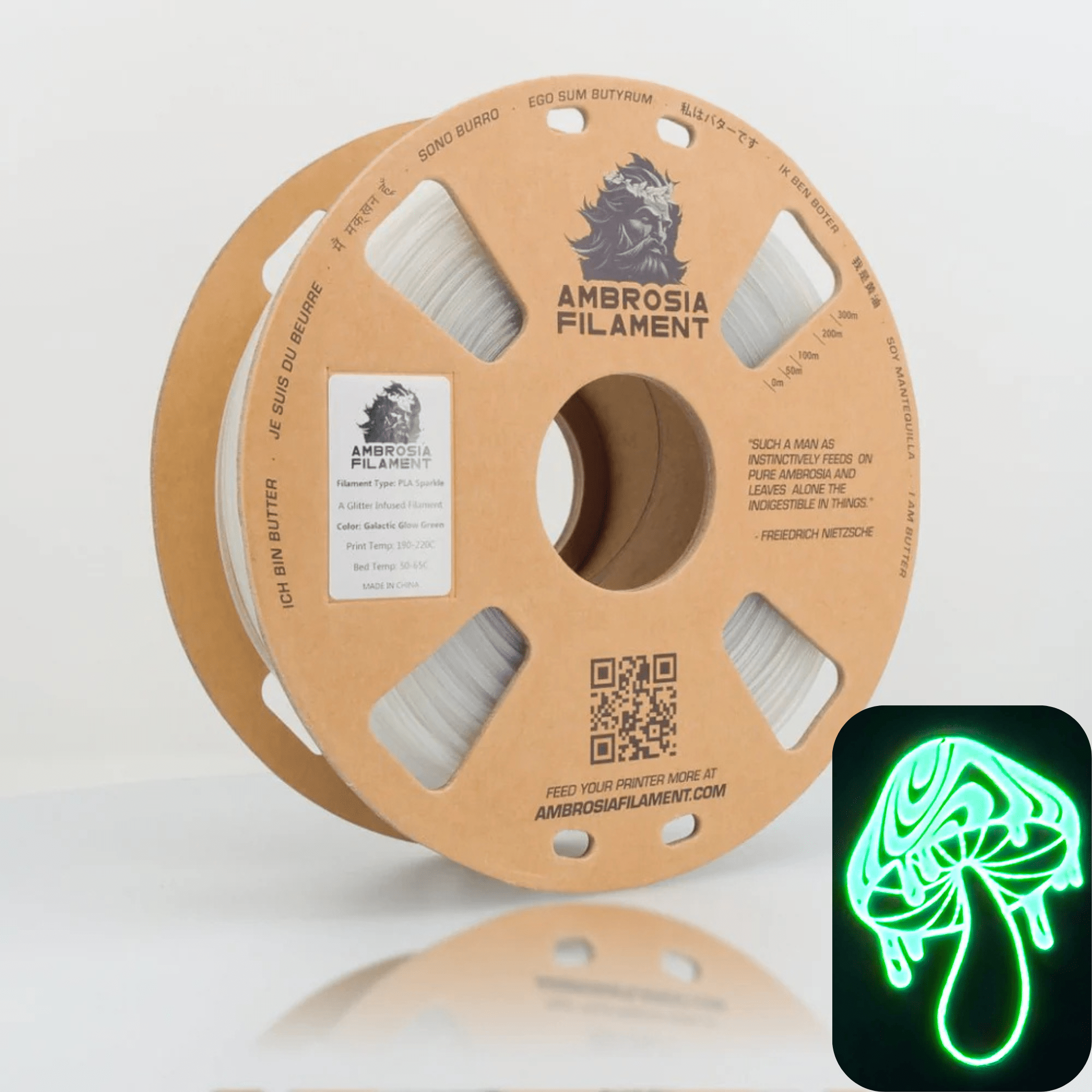 AMBROSIA Galactic (Sparkle) PLA Filament of the Gods - 1KG Bambu AMS Friendly Cardboard Spools Premium 3D Printing Filament - West3D 3D Printing Supplies - AMBROSIA FILAMENT