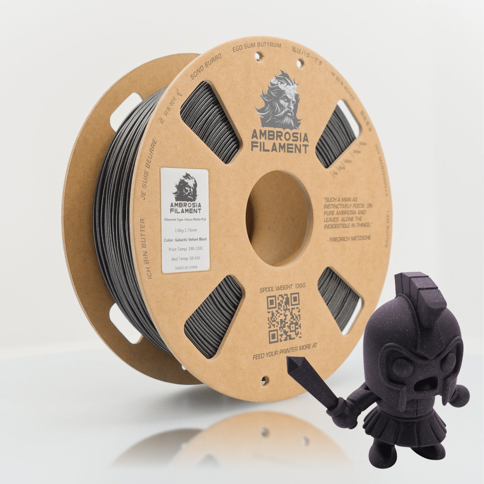 AMBROSIA Galactic (Sparkle) PLA Filament of the Gods - 1KG Bambu AMS Friendly Cardboard Spools Premium 3D Printing Filament - West3D 3D Printing Supplies - AMBROSIA FILAMENT
