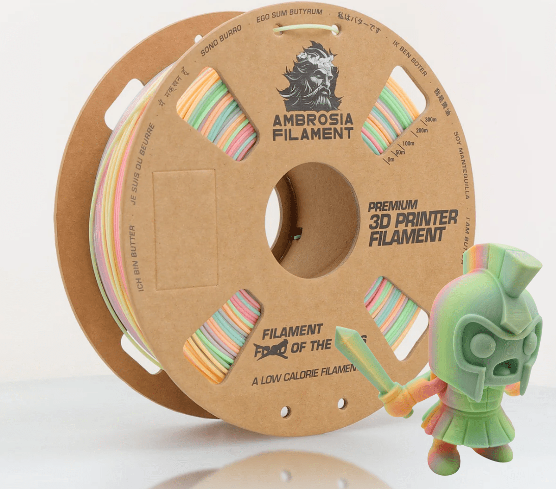 AMBROSIA PLA Filament of the Gods - 1KG Bambu AMS Friendly Cardboard Spools Premium 3D Printing Filament - West3D 3D Printing Supplies - AMBROSIA FILAMENT