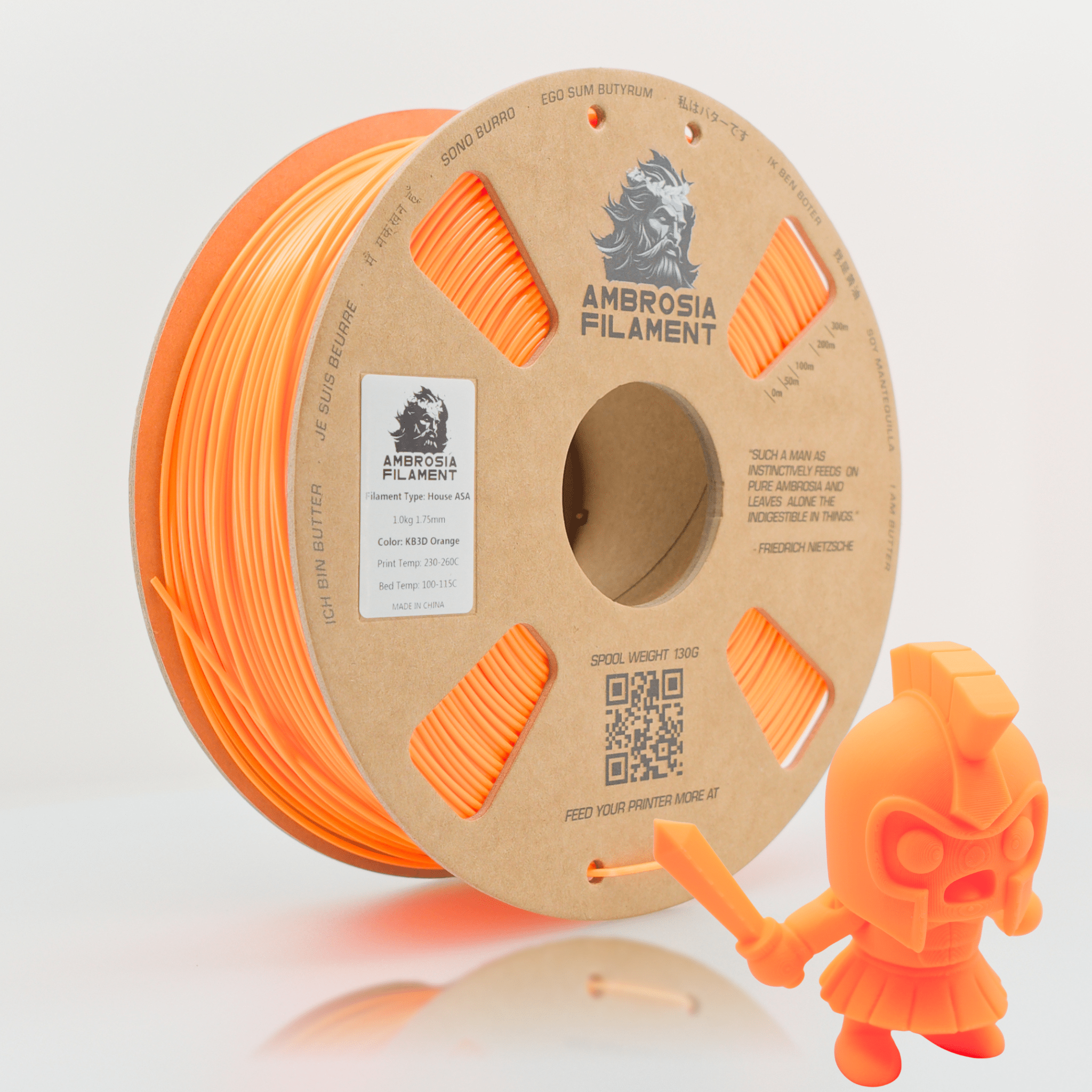 AMBROSIA PLA Filament of the Gods - 1KG Bambu AMS Friendly Cardboard Spools Premium 3D Printing Filament - West3D 3D Printing Supplies - AMBROSIA FILAMENT
