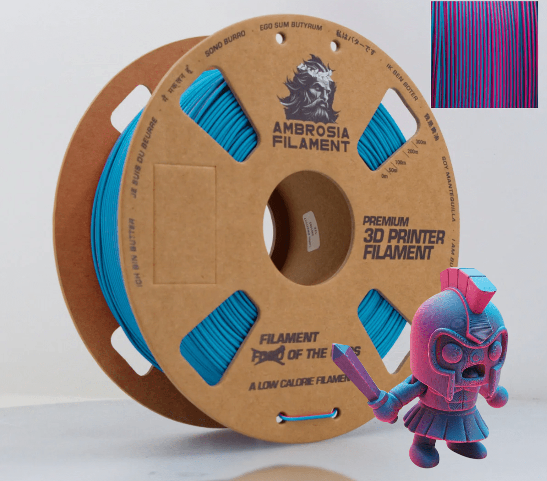 AMBROSIA PLA Filament of the Gods - 1KG Bambu AMS Friendly Cardboard Spools Premium 3D Printing Filament - West3D 3D Printing Supplies - AMBROSIA FILAMENT