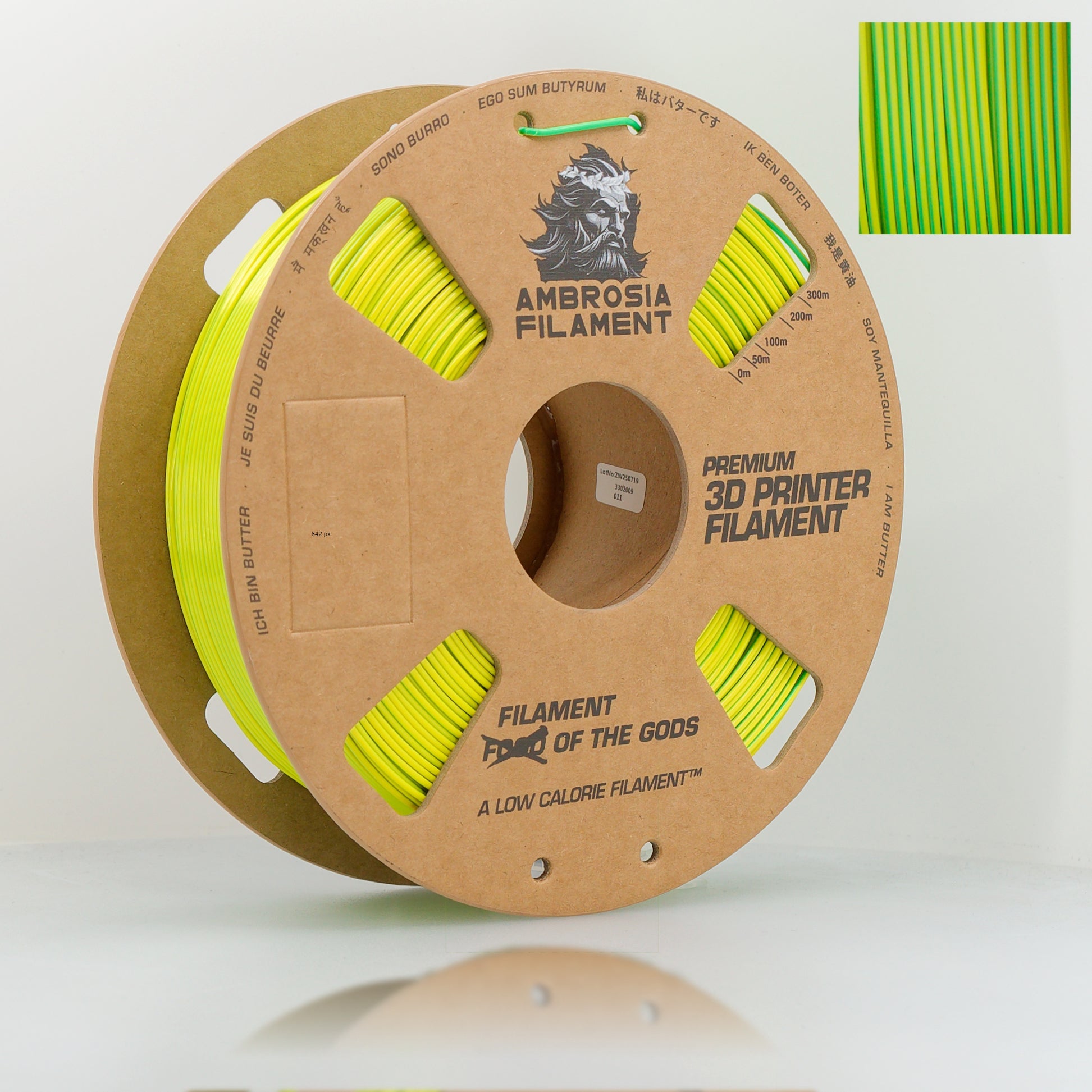 AMBROSIA SILK PLA Filament of the Gods - 1KG Bambu AMS Friendly Cardboard Spools Premium 3D Printing Filament - West3D 3D Printing Supplies - AMBROSIA FILAMENT