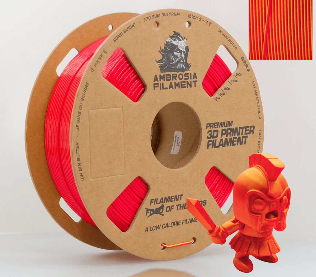 AMBROSIA SILK PLA Filament of the Gods - 1KG Bambu AMS Friendly Cardboard Spools Premium 3D Printing Filament - West3D 3D Printing Supplies - AMBROSIA FILAMENT