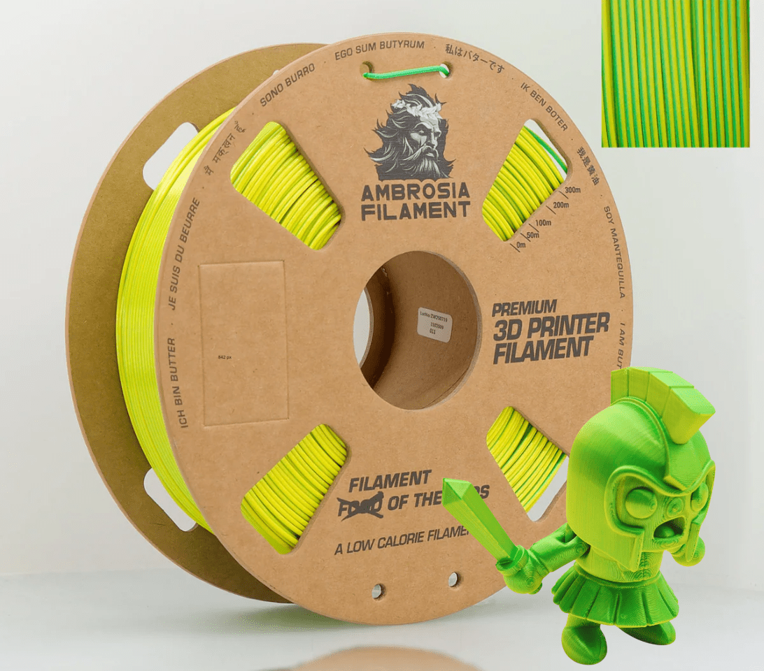 AMBROSIA SILK PLA Filament of the Gods - 1KG Bambu AMS Friendly Cardboard Spools Premium 3D Printing Filament - West3D 3D Printing Supplies - AMBROSIA FILAMENT