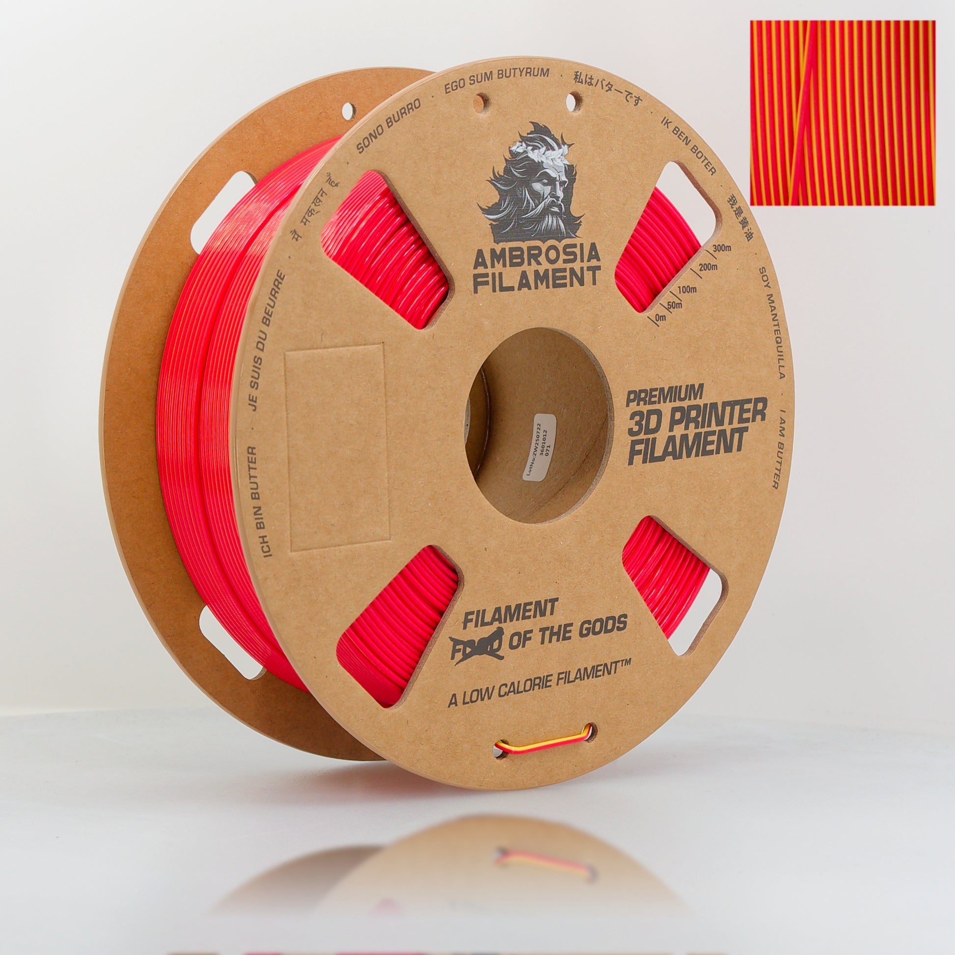 AMBROSIA SILK PLA Filament of the Gods - 1KG Bambu AMS Friendly Cardboard Spools Premium 3D Printing Filament - West3D 3D Printing Supplies - AMBROSIA FILAMENT