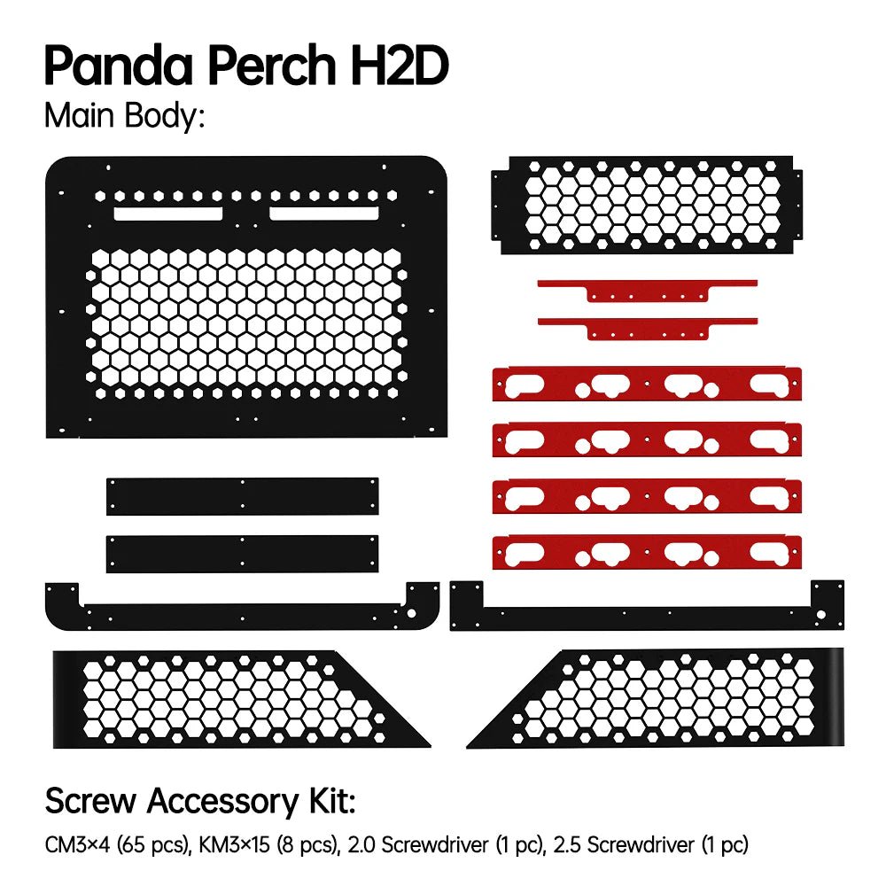 Biqu Panda Perch H2 and HT Add - on - Aluminum Mount for Two AMS and Multiple AMS HT for Bambu Lab H Series 3D Printer (H2D H2C H2S) - West3D 3D Printing Supplies - BTT