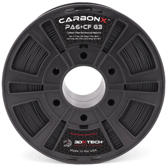 CarbonX Nylon 6+CF (PA6 - CF) 3D Printer Filament by 3DXTech Made in USA 500g - West3D 3D Printing Supplies - 3DXTech