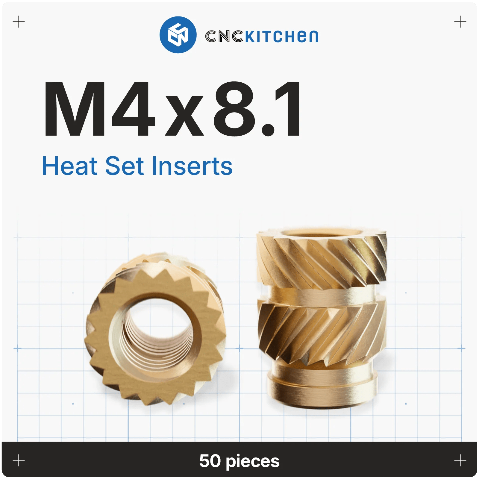 CNC Kitchen Heat Set Inserts (Various Sizes) - West3D 3D Printing Supplies - CNC Kitchen