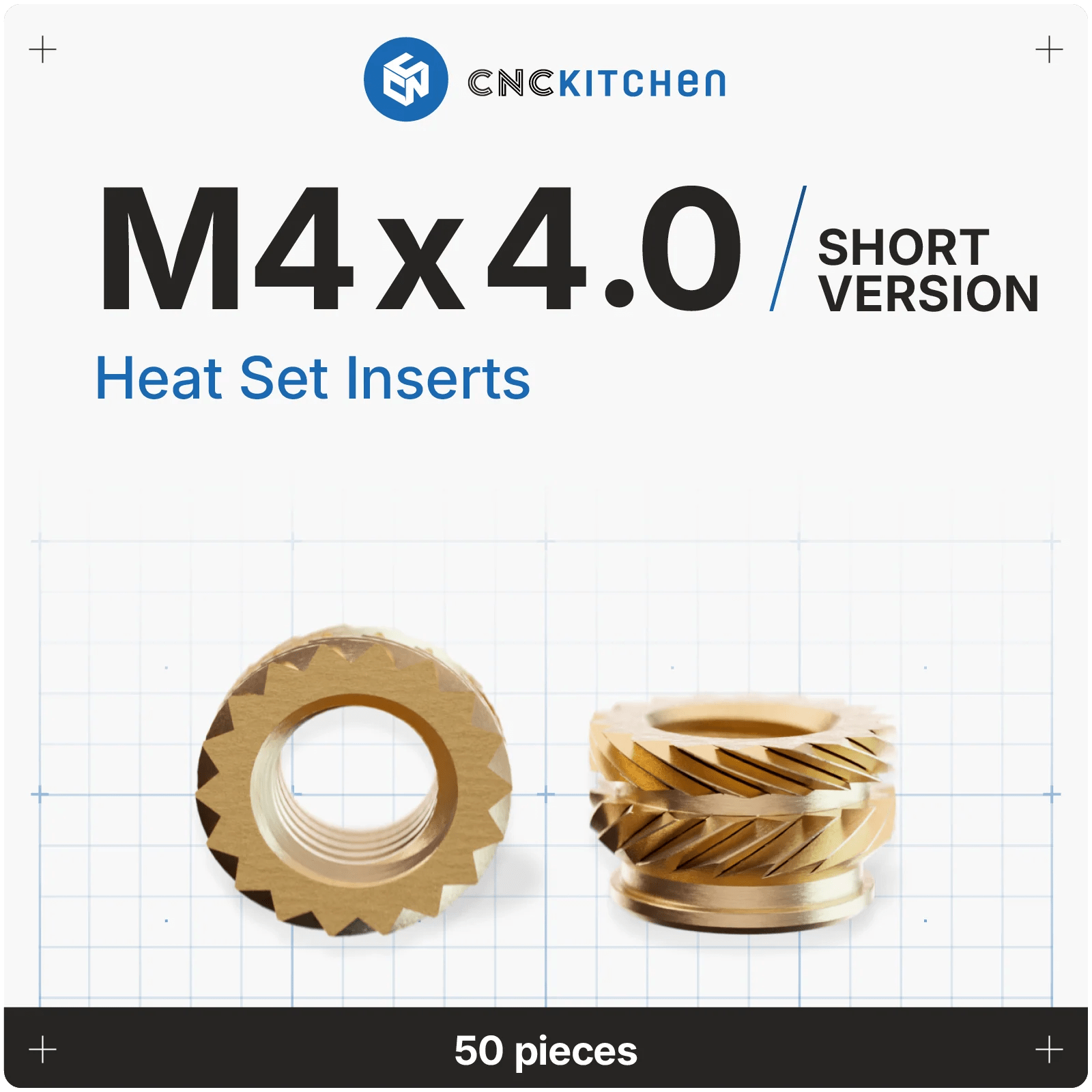 CNC Kitchen Heat Set Inserts (Various Sizes) - West3D 3D Printing Supplies - CNC Kitchen