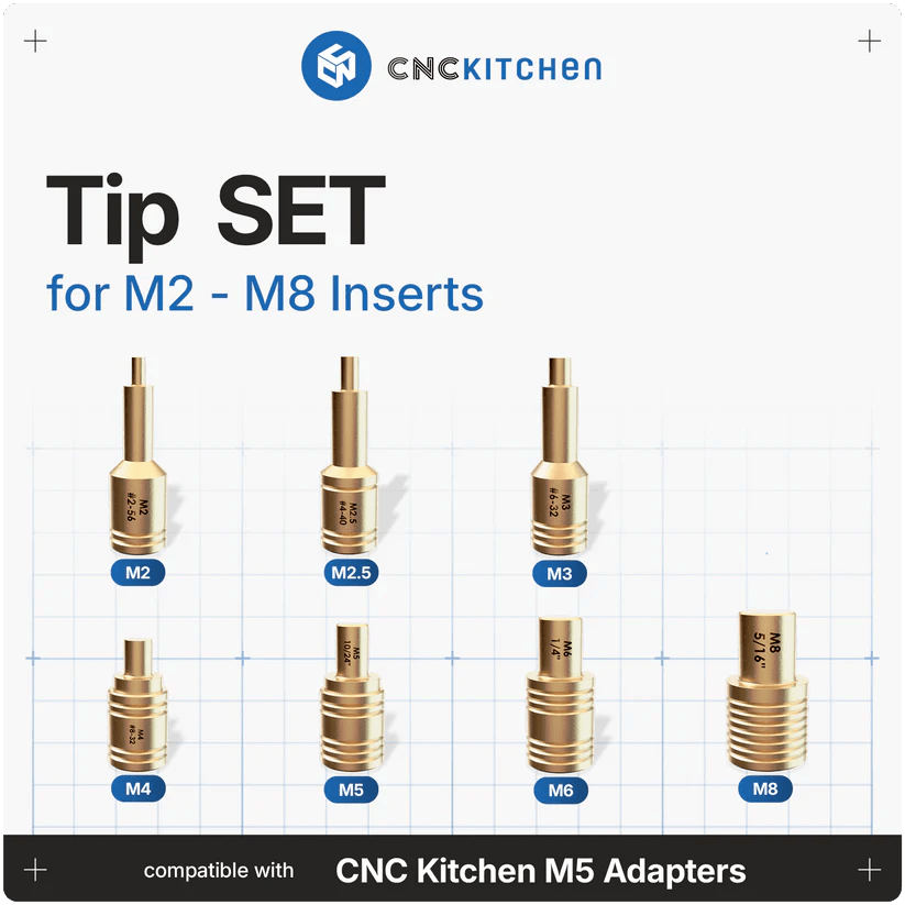 CNC Kitchen Installation Tips SET for M2 - M8 Inserts - West3D 3D Printing Supplies - CNC Kitchen
