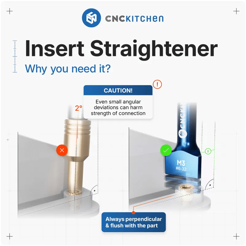 CNCKitchen Insert Straightener Tool - M2 to M10 - West3D 3D Printing Supplies - CNC Kitchen