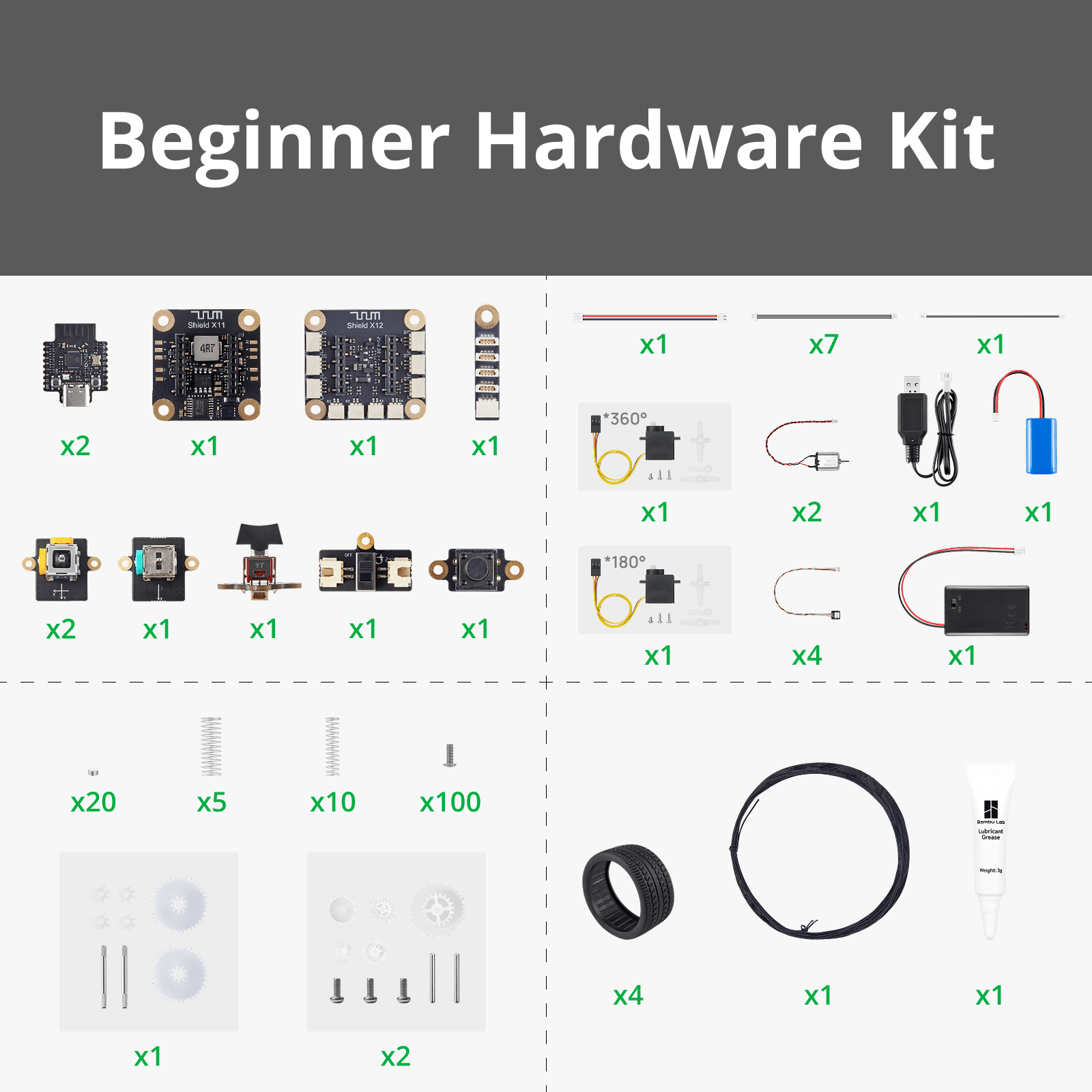CyberBrick Hardware Kit - West3D 3D Printing Supplies - Bambu Lab