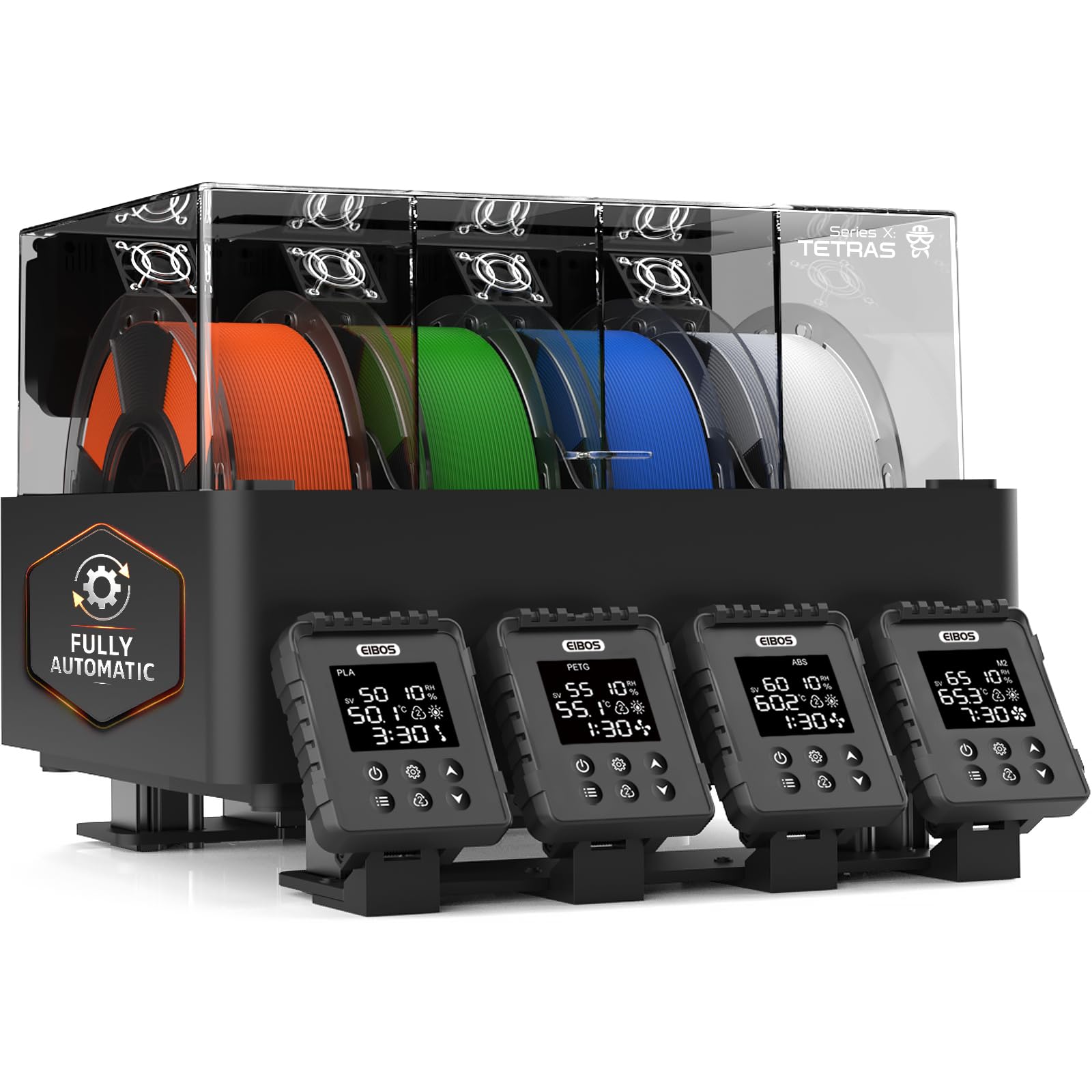 EIBOS Series X: Tetras – 4-Chamber Filament Dryer for Bambu Lab AMS - West3D 3D Printing Supplies - EIBOS