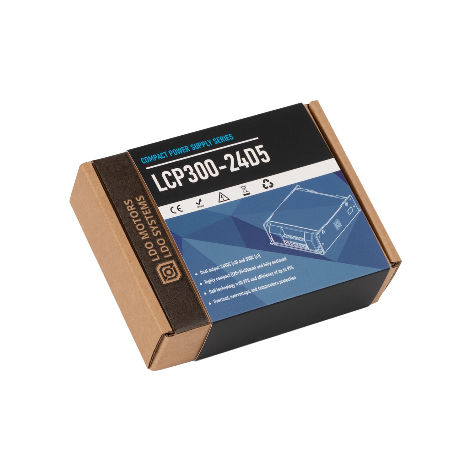 LDO LCP300 - 24D5 300W 24V and 5V Compact Power Supply (PSU) - West3D 3D Printing Supplies - LDO Systems