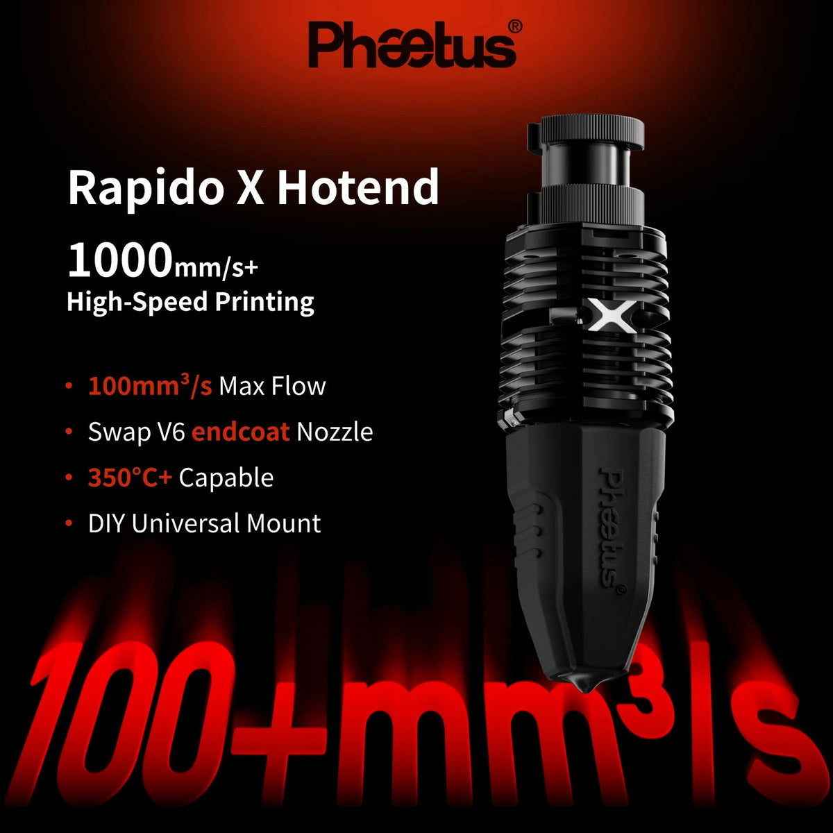 Phaetus Rapido X High-Flow Hotend with Liber Technology - West3D 3D Printing Supplies - Phaetus