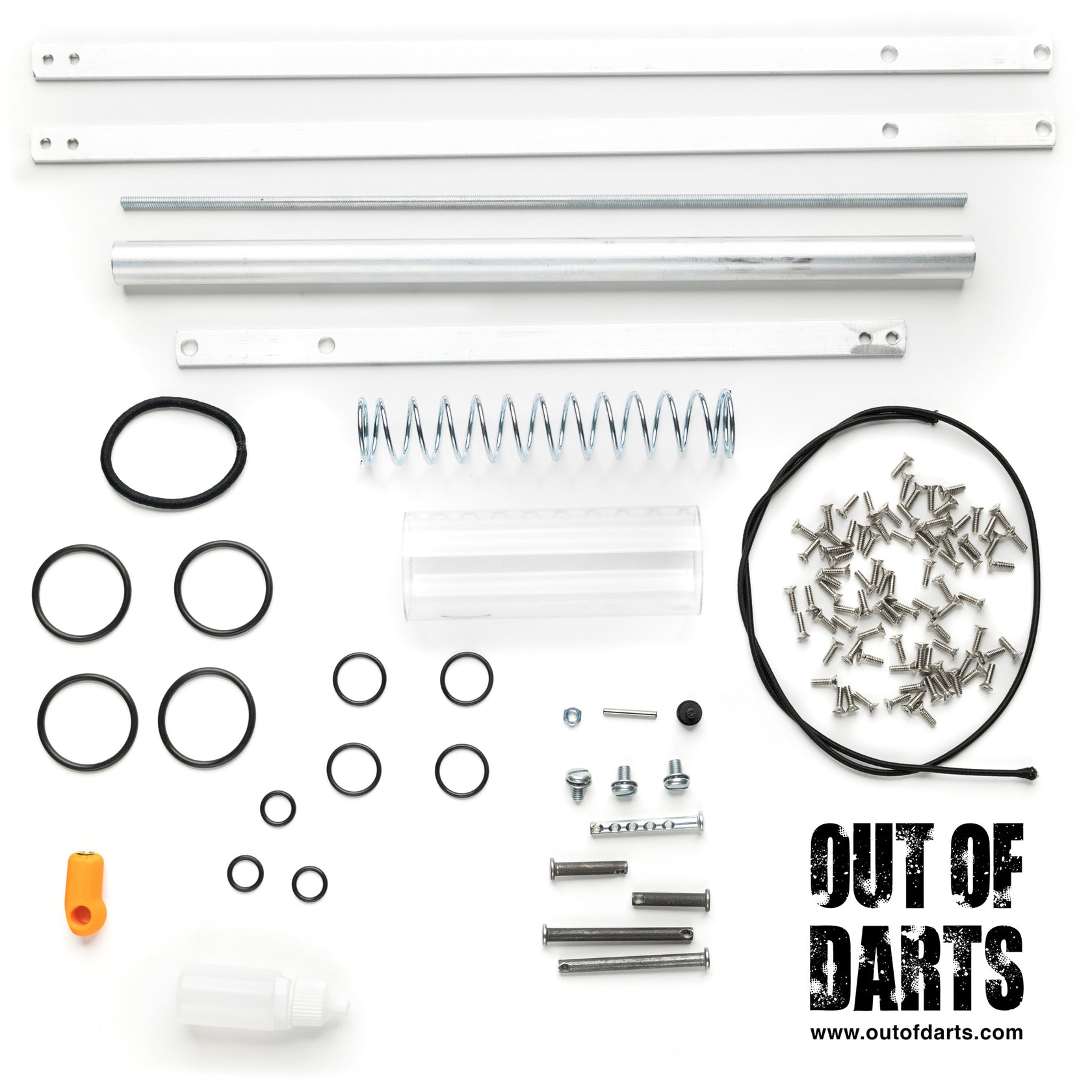 Sillybutts SLAB - Hardware Kit - with Bonus Spring - West3D 3D Printing Supplies - Out of Darts