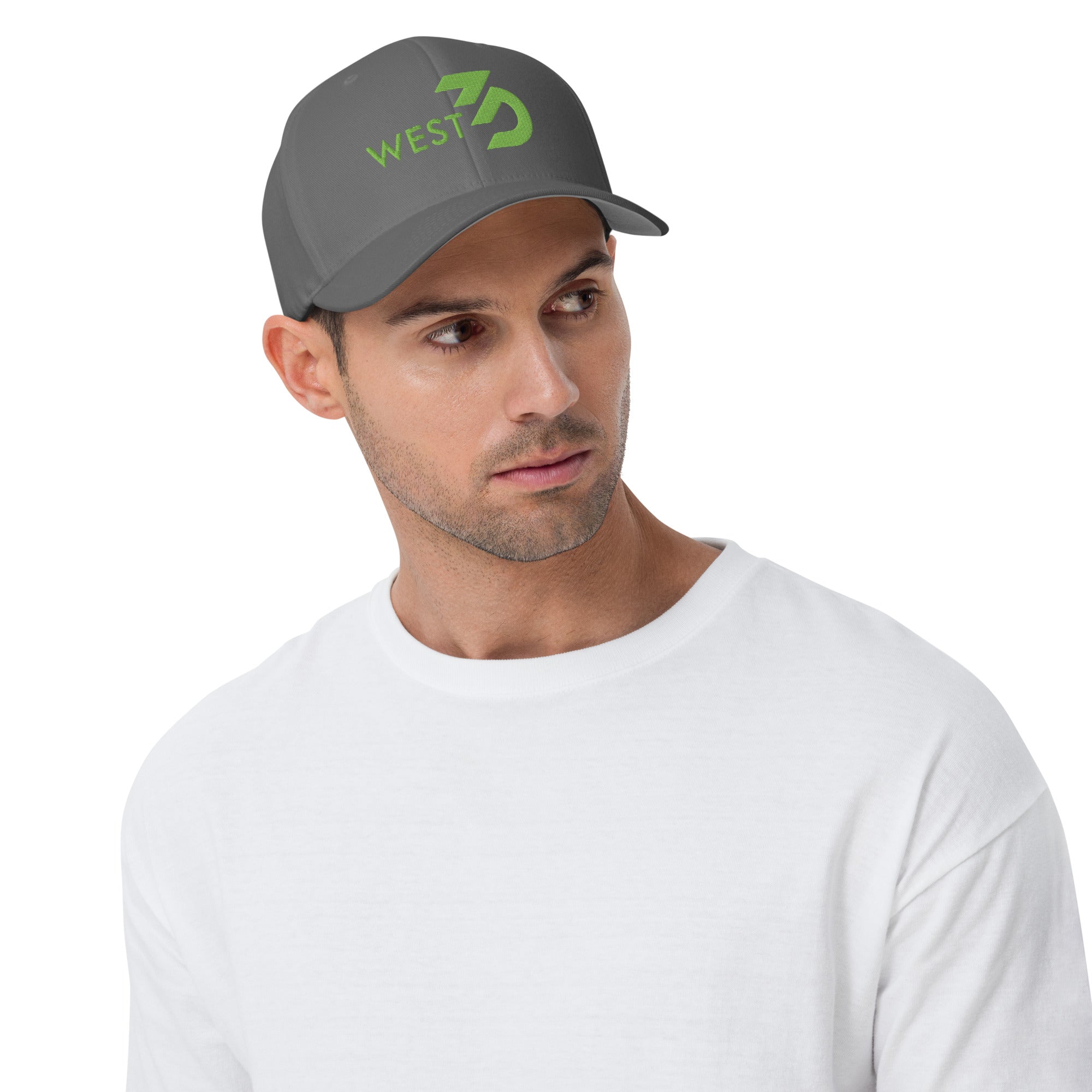 West3D Closed Back Structured Cap - FlexFit - Grey - West3D 3D Printing Supplies - West3D Printing