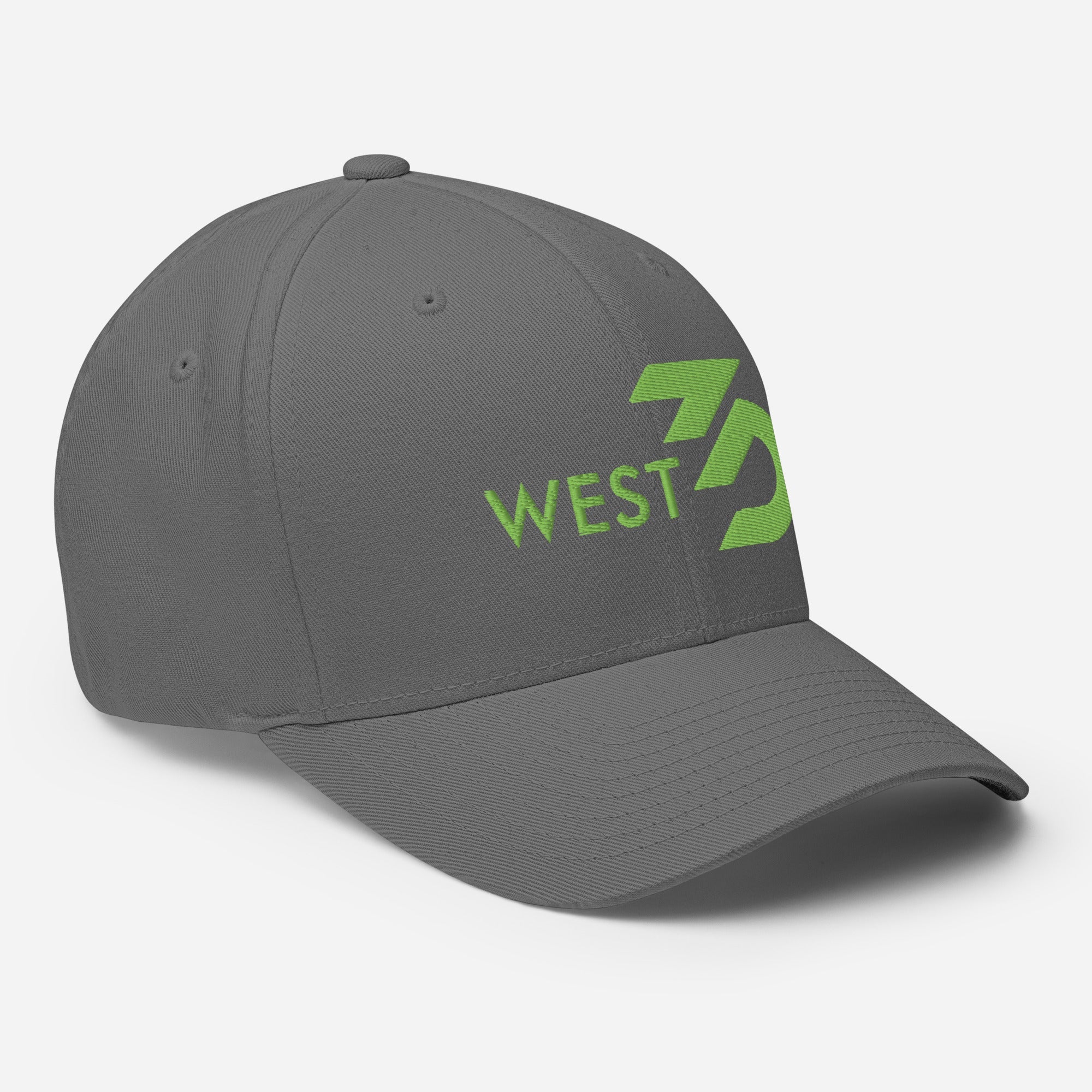 West3D Closed Back Structured Cap - FlexFit - Grey - West3D 3D Printing Supplies - West3D Printing