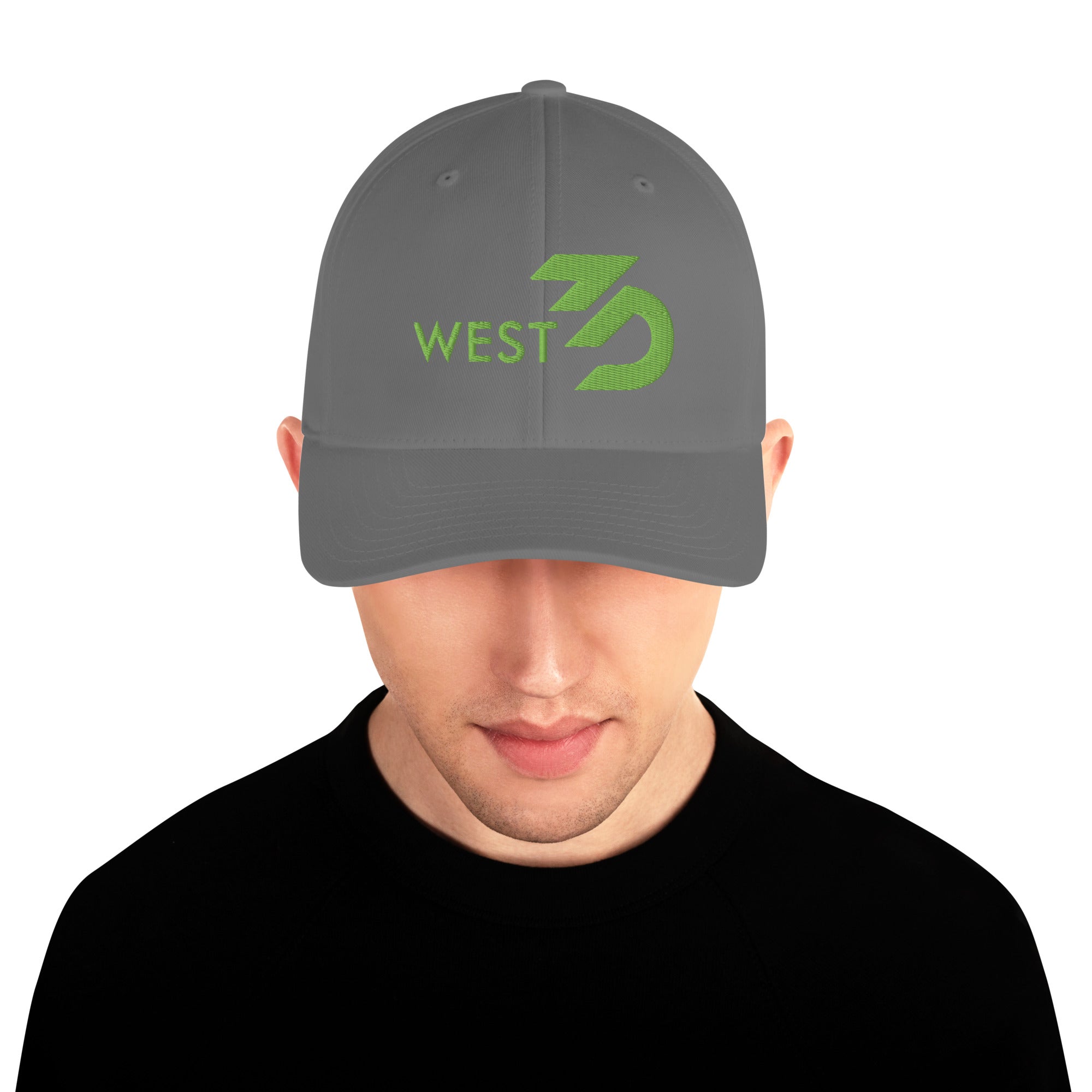 West3D Closed Back Structured Cap - FlexFit - Grey - West3D 3D Printing Supplies - West3D Printing