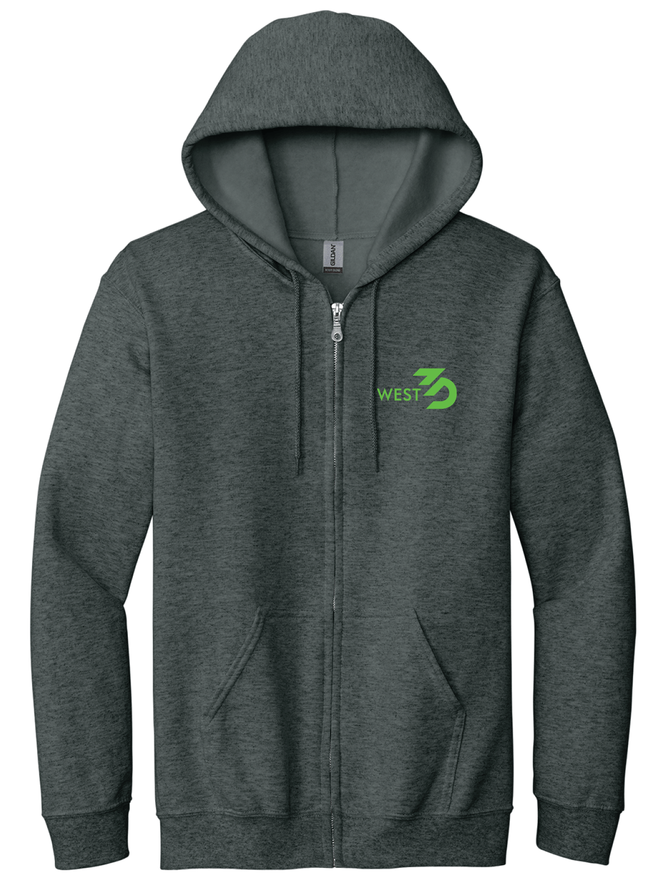 West3D Zip UpHoodies - Hooded Zippered Sweatshirt (Grey) - West3D 3D Printing Supplies - West3D Printing