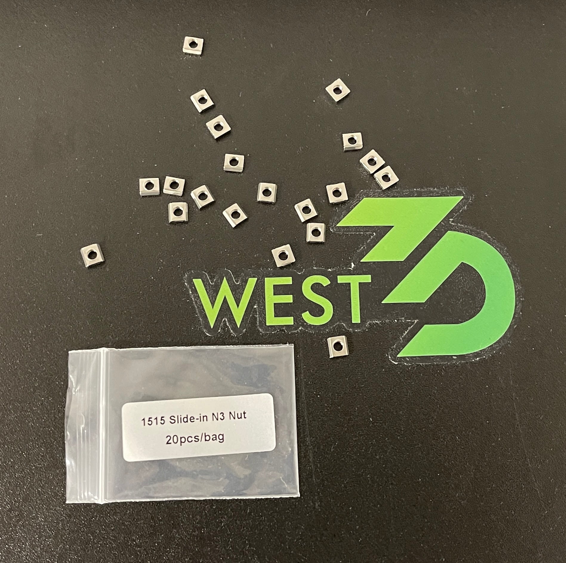 1515 Extrusion M3 Slide-in Nuts - 20pcs - West3D Printing - LDO Motors