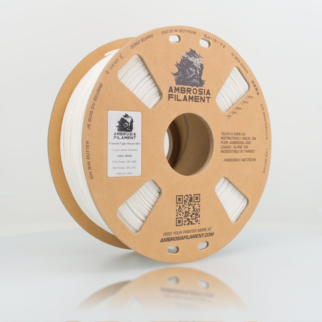 AMBROSIA ASA Filament of the Gods - 1KG Bambu AMS Friendly Cardboard Spools Premium 3D Printing Filament House ASA - West3D Printing - AMBROSIA FILAMENT