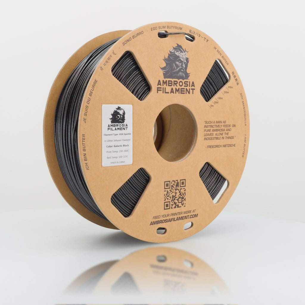 AMBROSIA ASA Galactic Filament of the Gods (Glitter / Sparkle) - 1KG Bambu AMS Friendly Cardboard Spools Premium 3D Printing Filament - West3D Printing - AMBROSIA FILAMENT