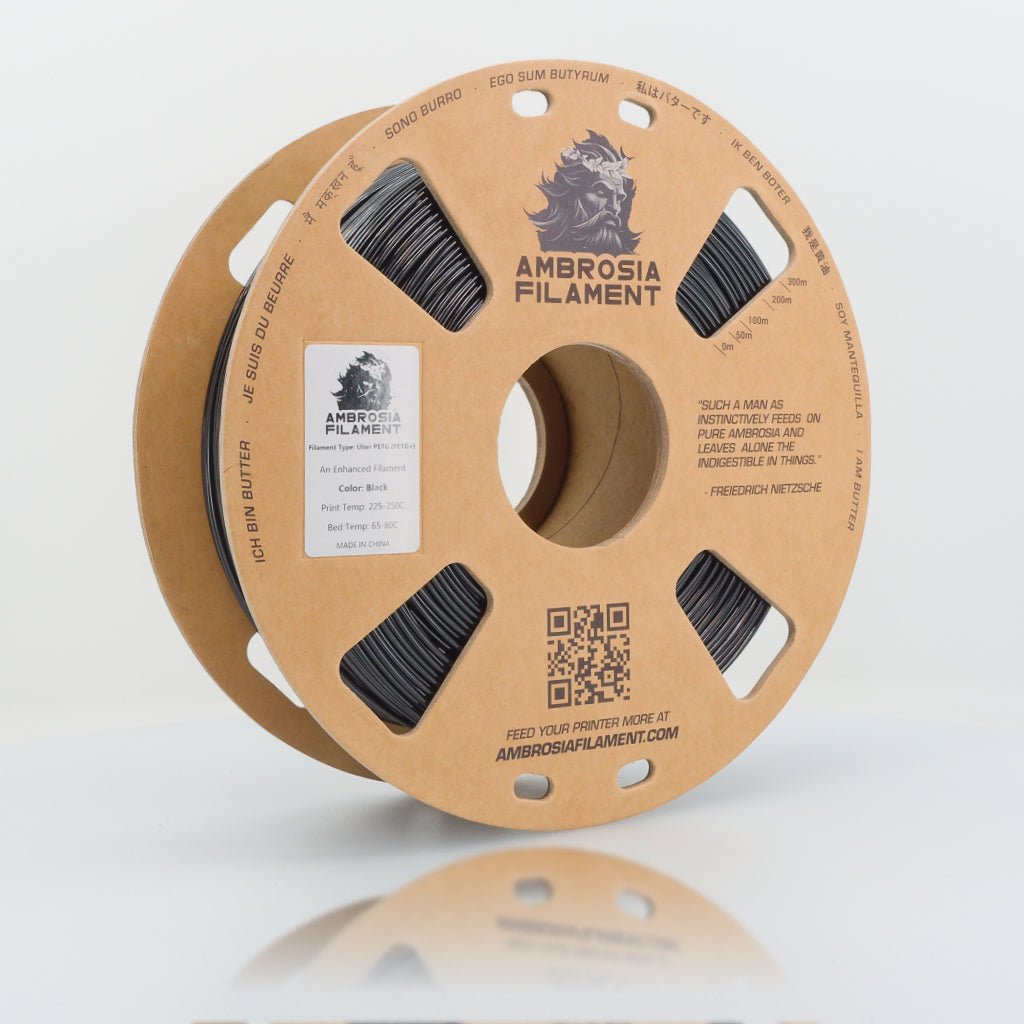 AMBROSIA PETG Filament of the Gods - 1KG Bambu AMS Friendly Cardboard Spools Premium 3D Printing Filament - West3D Printing - AMBROSIA FILAMENT