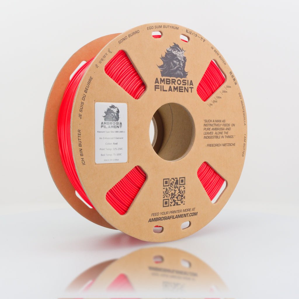 AMBROSIA Über ABS Filament of the Gods - 1KG Bambu AMS Friendly Cardboard Spools Premium 3D Printing Filament ABS+ - West3D Printing - AMBROSIA FILAMENT