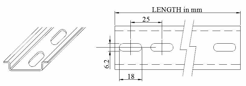 DIN Rails 35mm x 7.5mm Steel (Pair) - West3D Printing - Machine-Pro