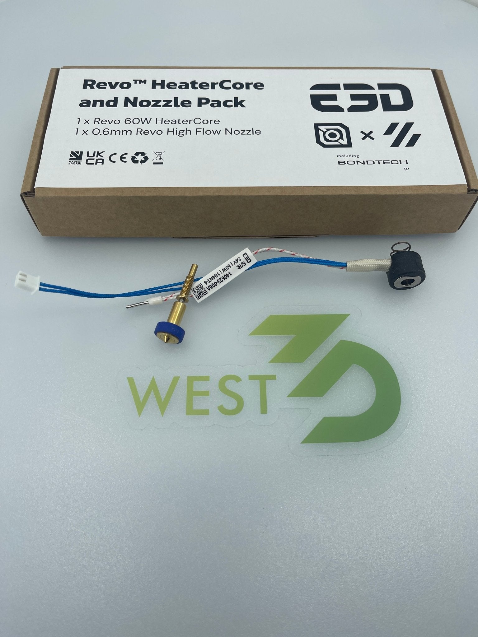 E3D Revo™ High Flow (HF Hotside Kit) with LDO Edition 60w HeaterCore (24V Core) and .6mm High Flow Nozzle - West3D Printing - LDO Systems