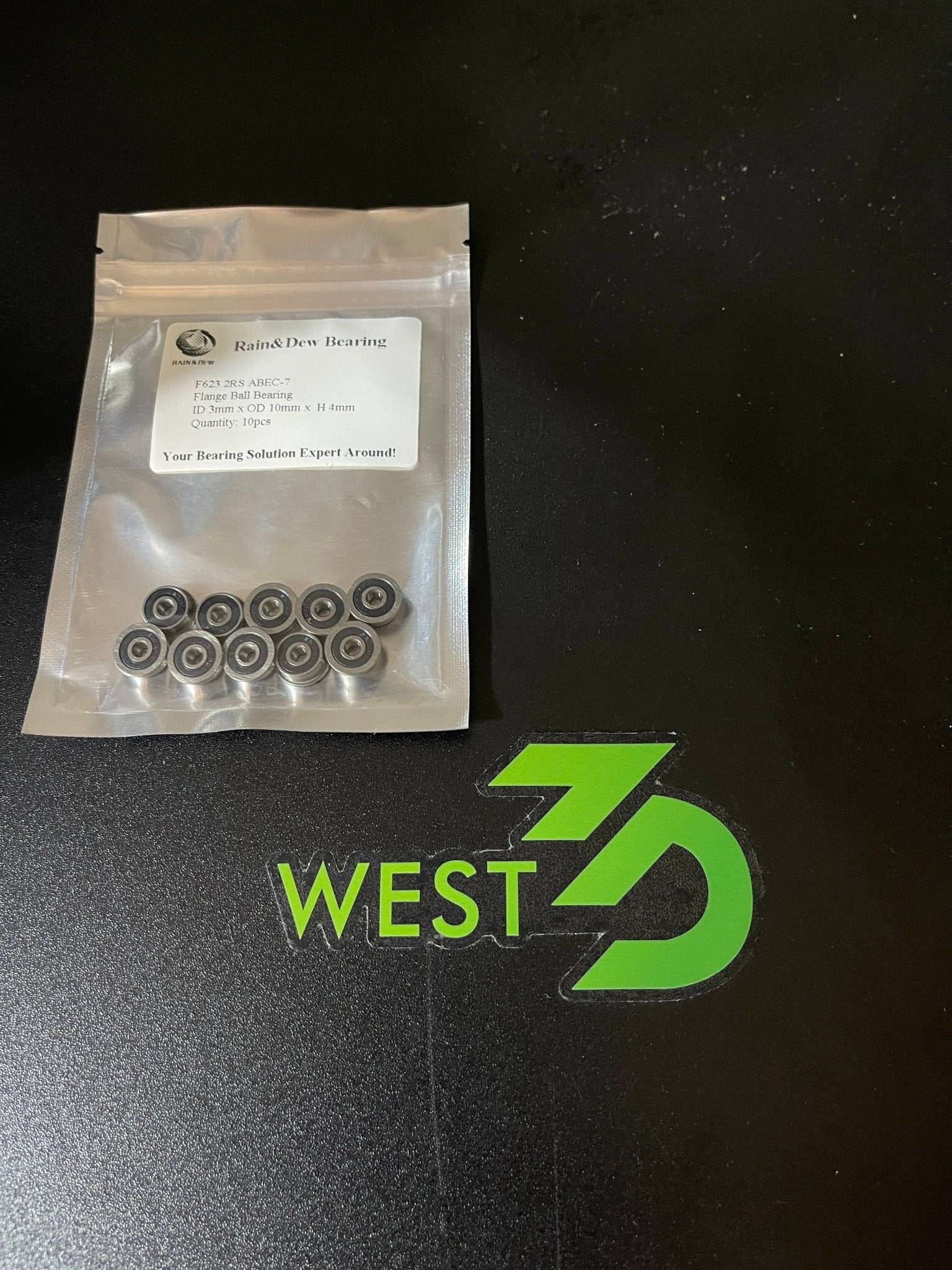 F623 2RS Flange Ball Bearing Priced Each