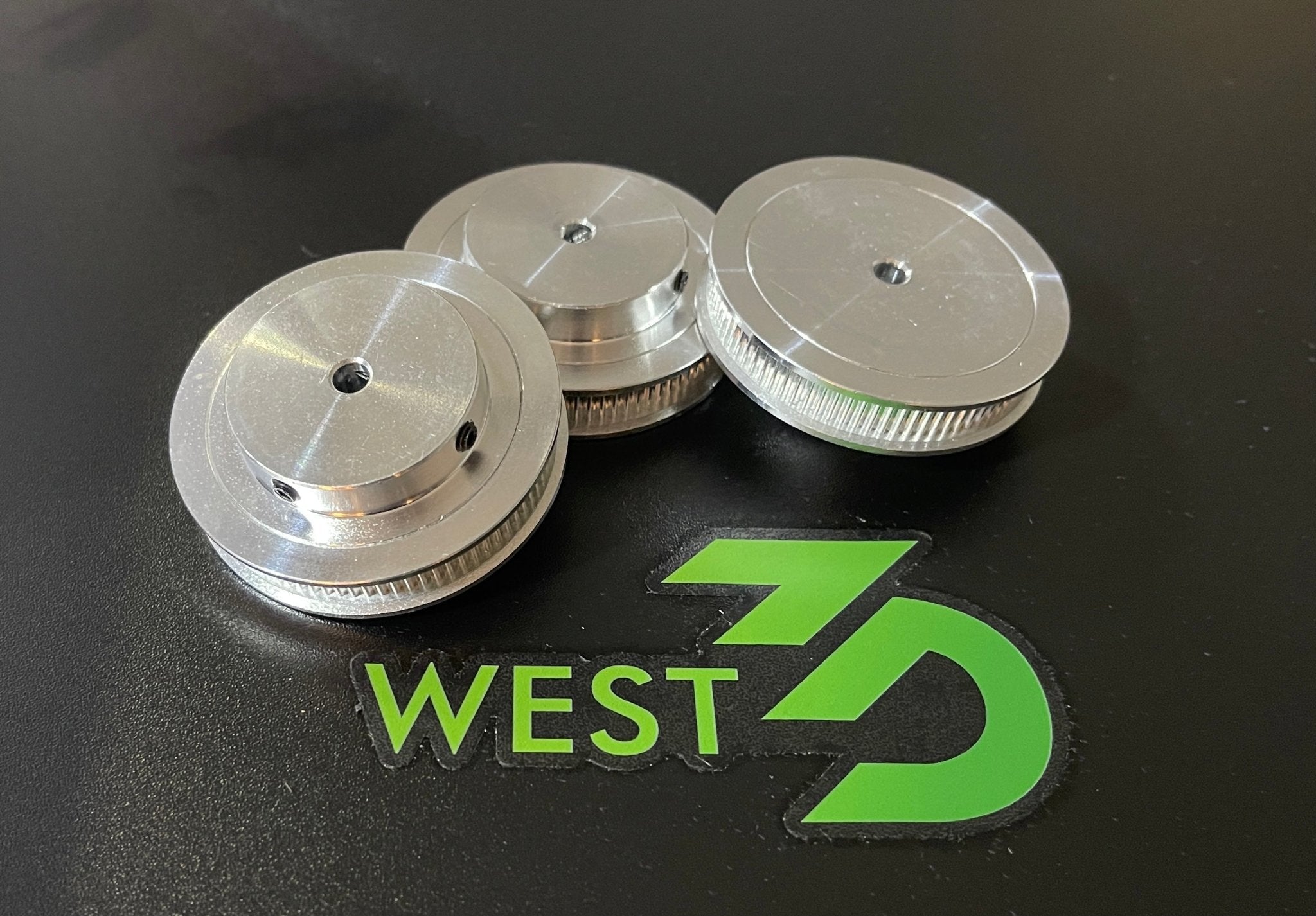 GT2 80T (6mm wide) Pulley (5mm bore) Silver / Black - West3D Printing - POWGE