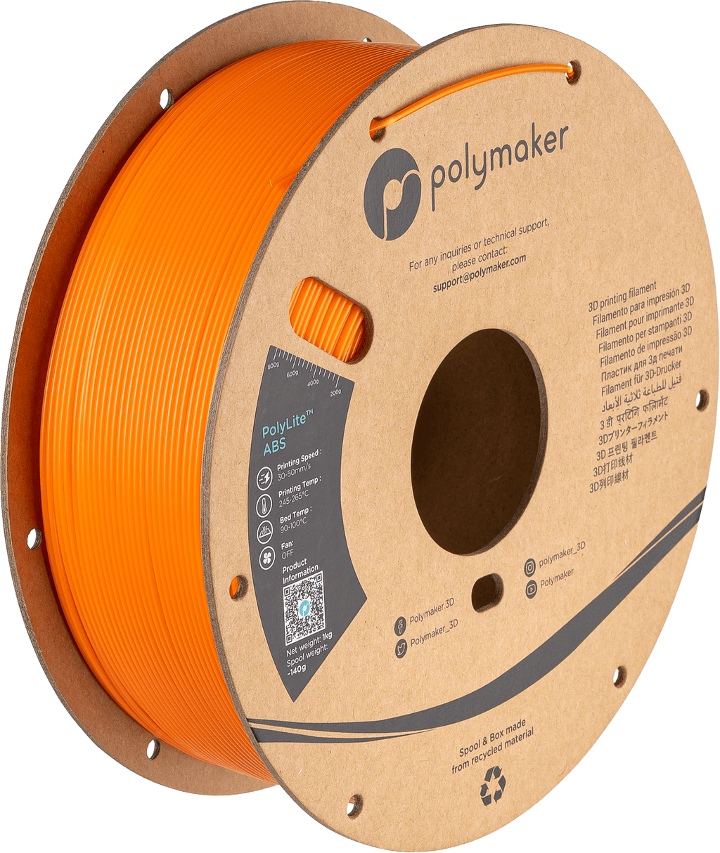 Polymaker PolyLite ABS 3D Printer Filament 1KG 1.75mm - West3D Printing - Polymaker