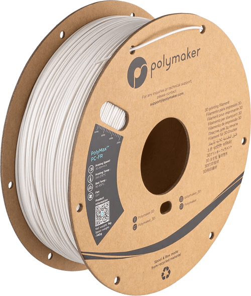 Polymaker PolyMax PC-FR Tough UL94 Flame Retardent Filament 3D Printer Filament 1KG 1.75mm - West3D 3D Printing Supplies - Polymaker