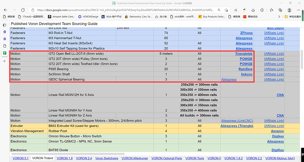 POWGE & GATES VORON Trident Motion Set - West3D Printing - POWGE