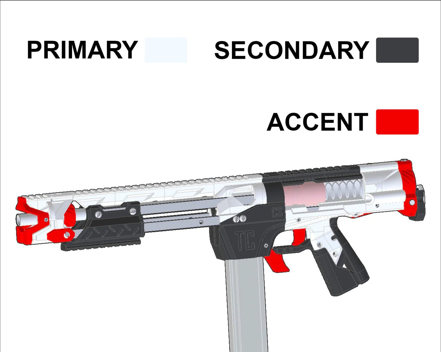 Talon Claw 4 Dart Blaster by Captain Slug - Hardware Kit - with Bonus Spring - 14in - West3D 3D Printing Supplies - Out of Darts