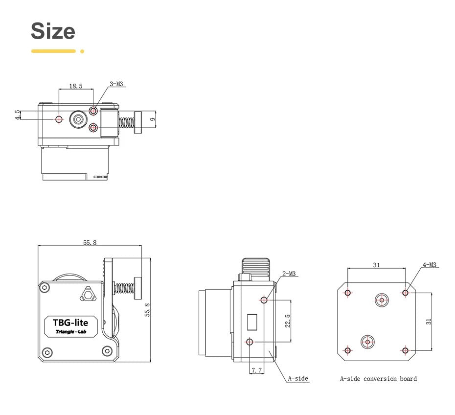 TBG-Lite Extruder by TL - West3D Printing - Trianglelab